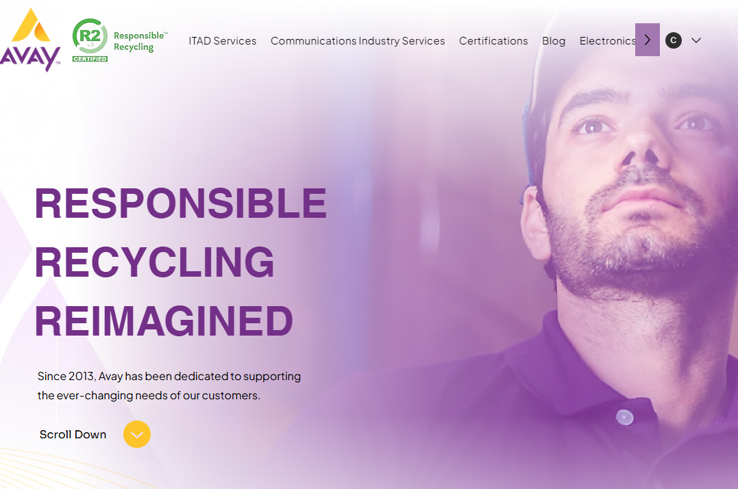 Old AVAY.com home page banner